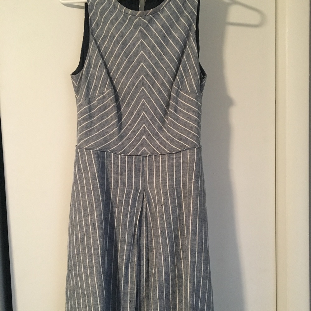 J Crew Chambray Chevron Stripe Dress